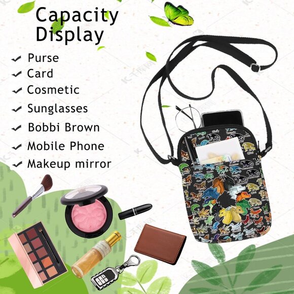 Wings Dragon Crossbody Bag with 3D Print, Canvas, Zipper, for Women - Picture 6 of 7